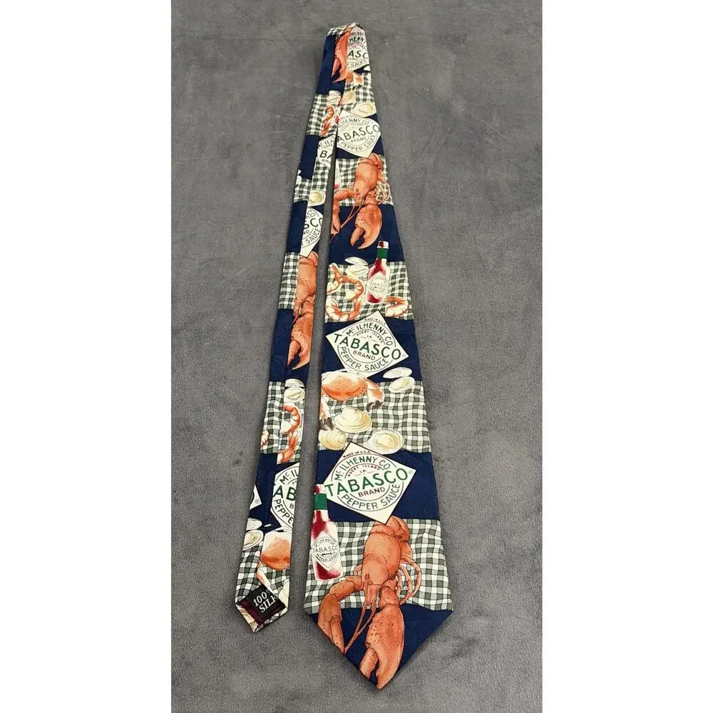 Lot of 9 Vintage Tabasco Brand Novelty Designer Neck Ties Hot Sauce 100% Silk